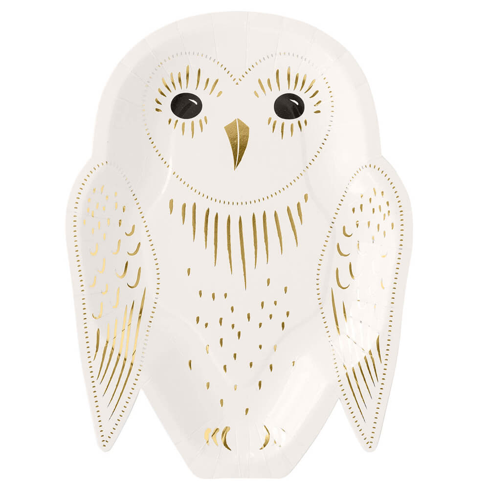 White Owl Paper Party Plates 10" - bubblegum market