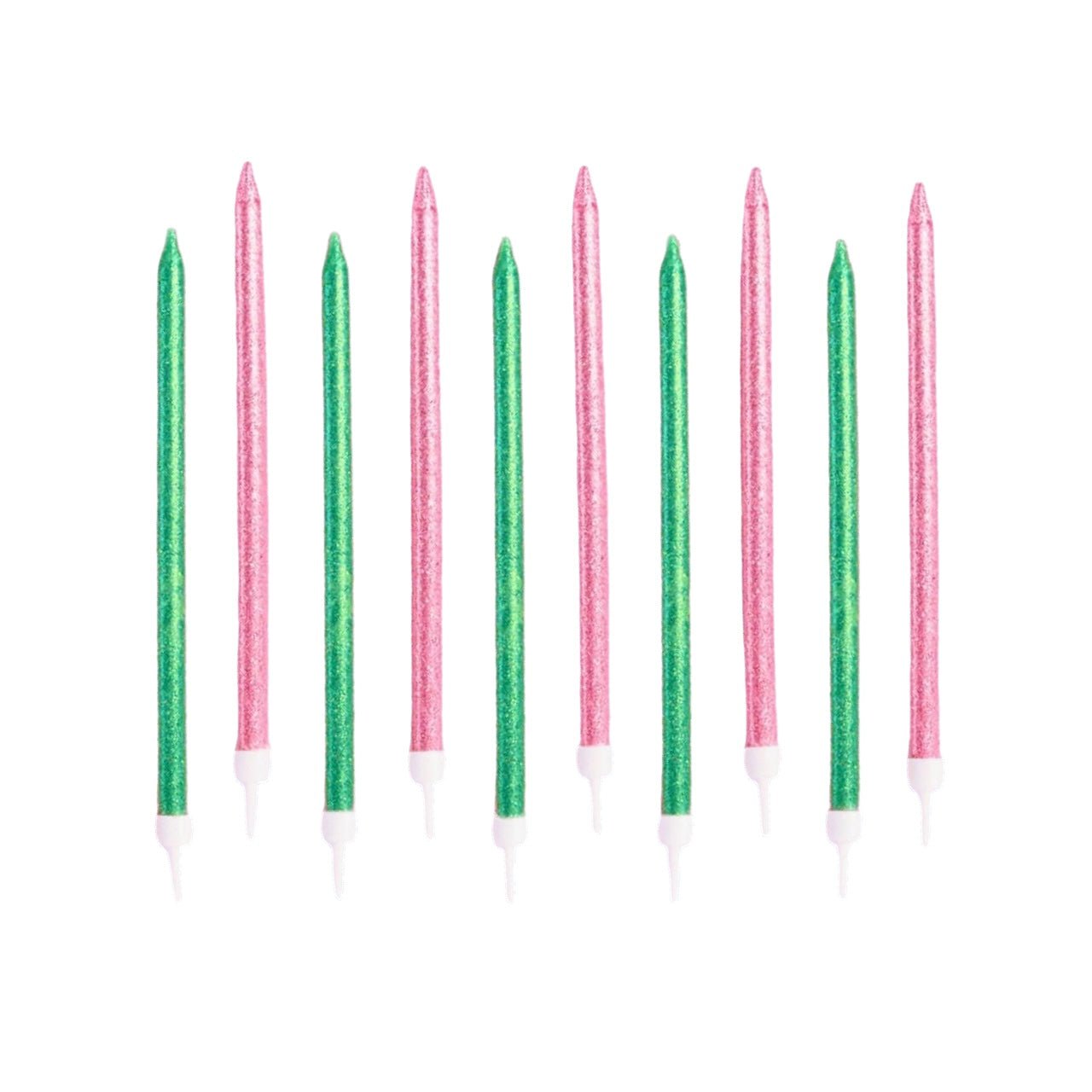 Wicked Witch Green & Pink Glitter Candles - bubblegum market