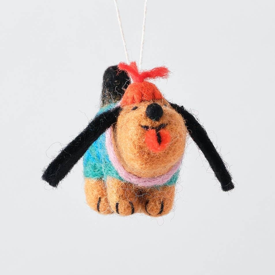 'Wiener' Hanging Felt Ornament - bubblegum market