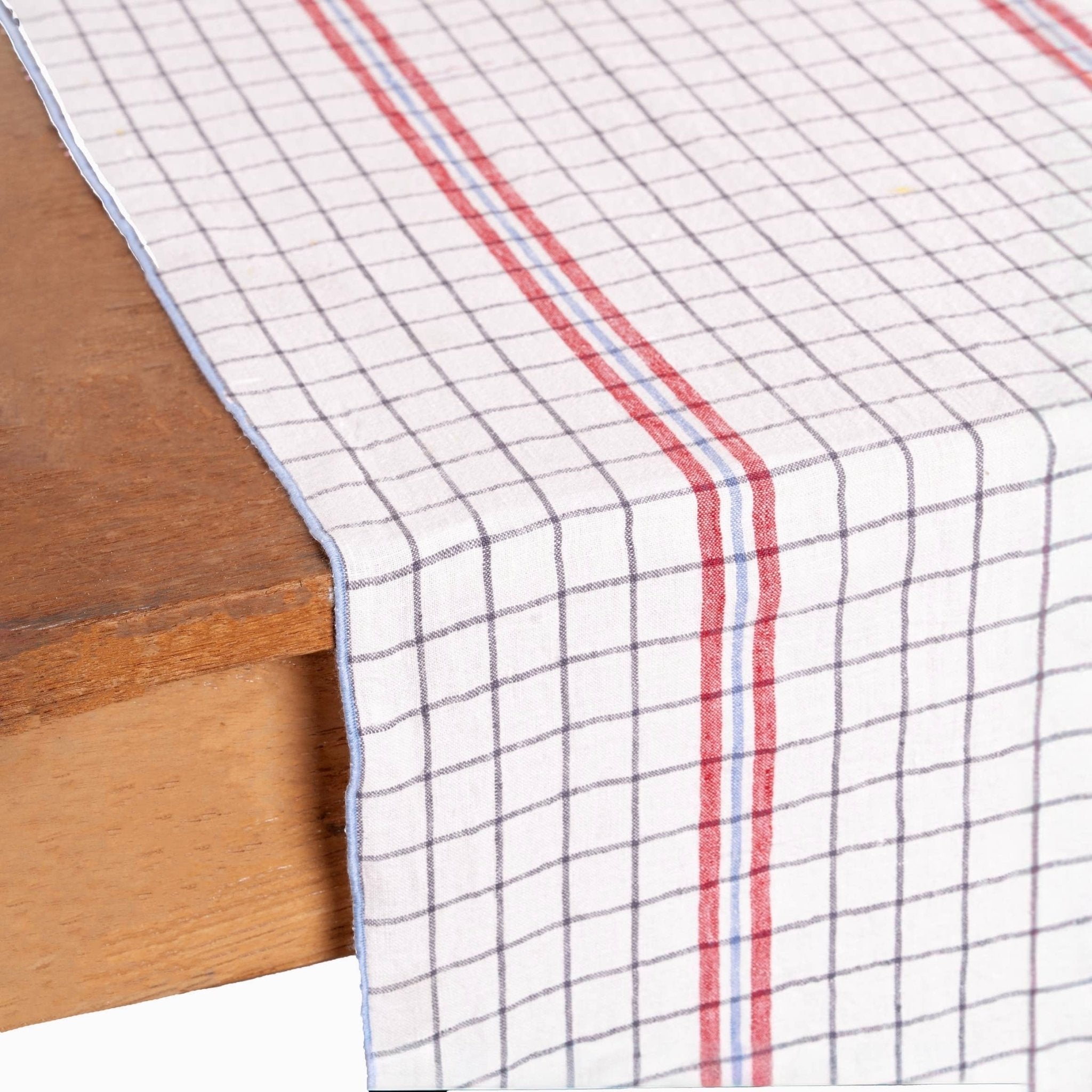 Windowpane Linen Table Runner 16 x 60" - bubblegum market