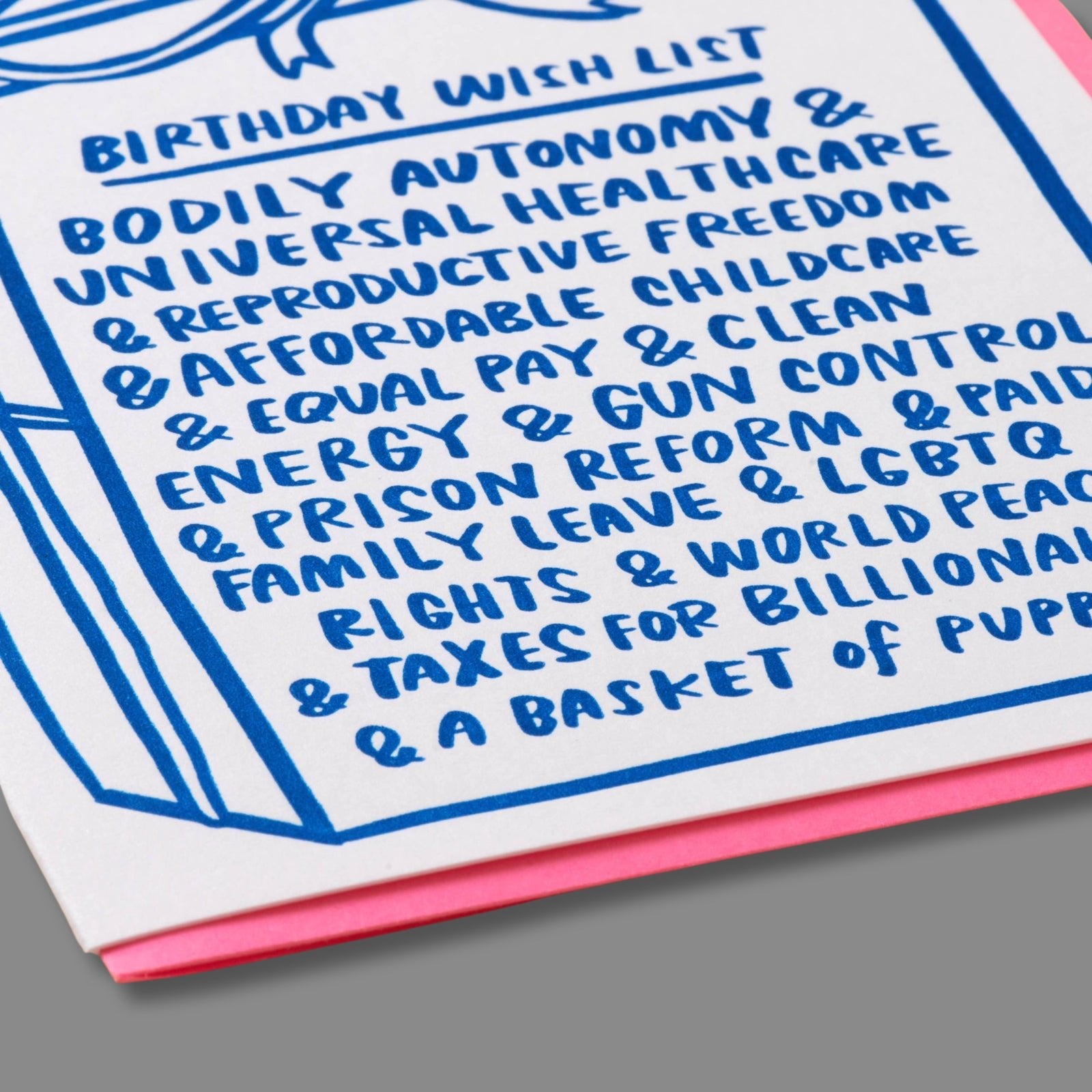 Woke Birthday Letterpress Greeting Card - bubblegum market
