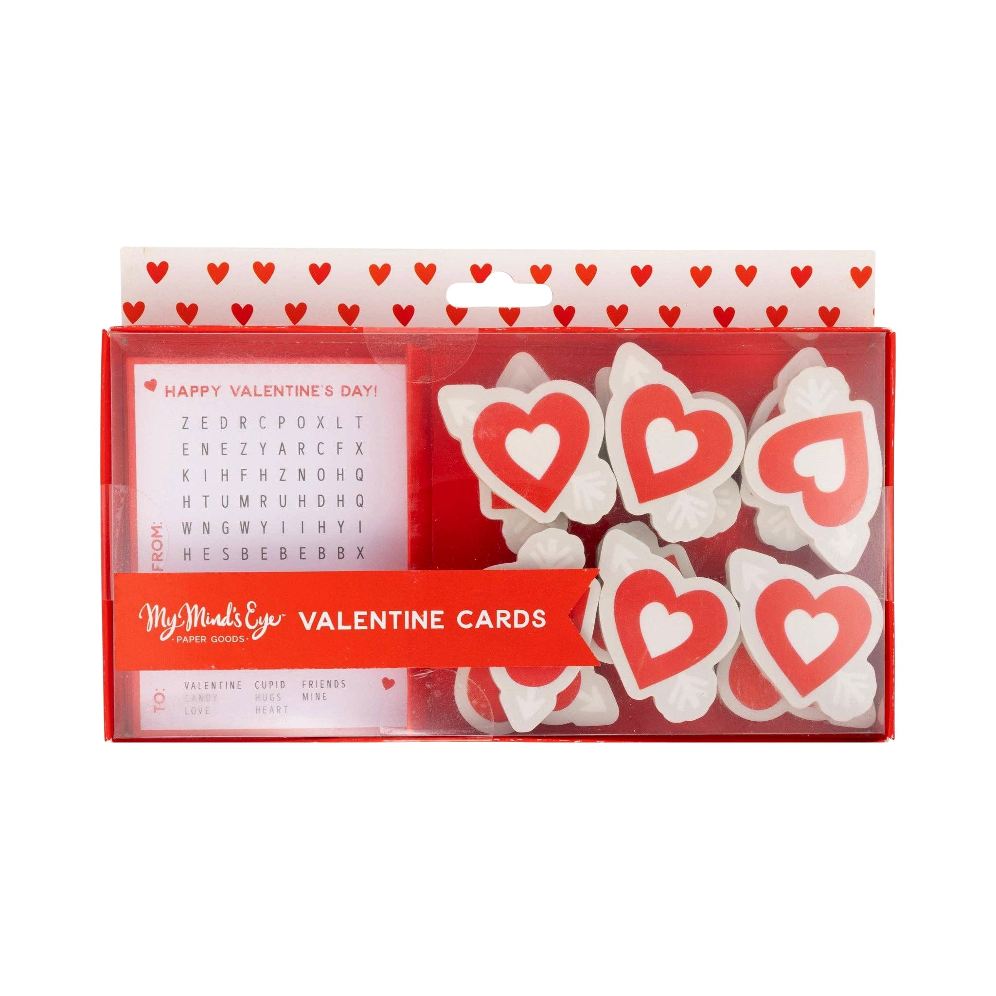 Word Search Valentine's Cards and Eraser Set (12 ct) - bubblegum market
