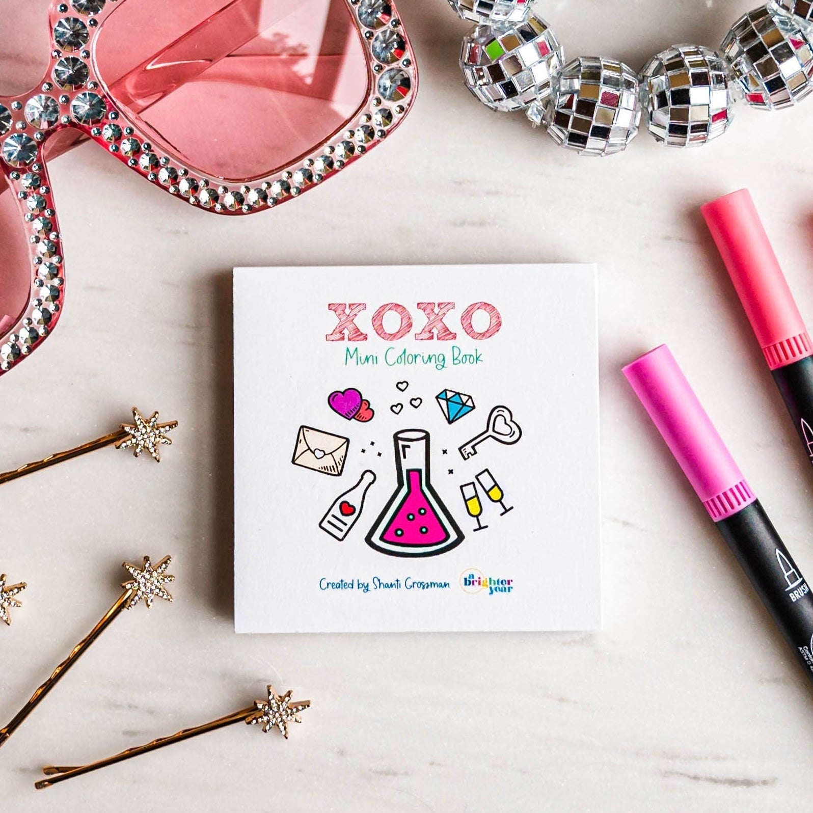 XOXO Mini Valentine Coloring Pad - bubblegum market
