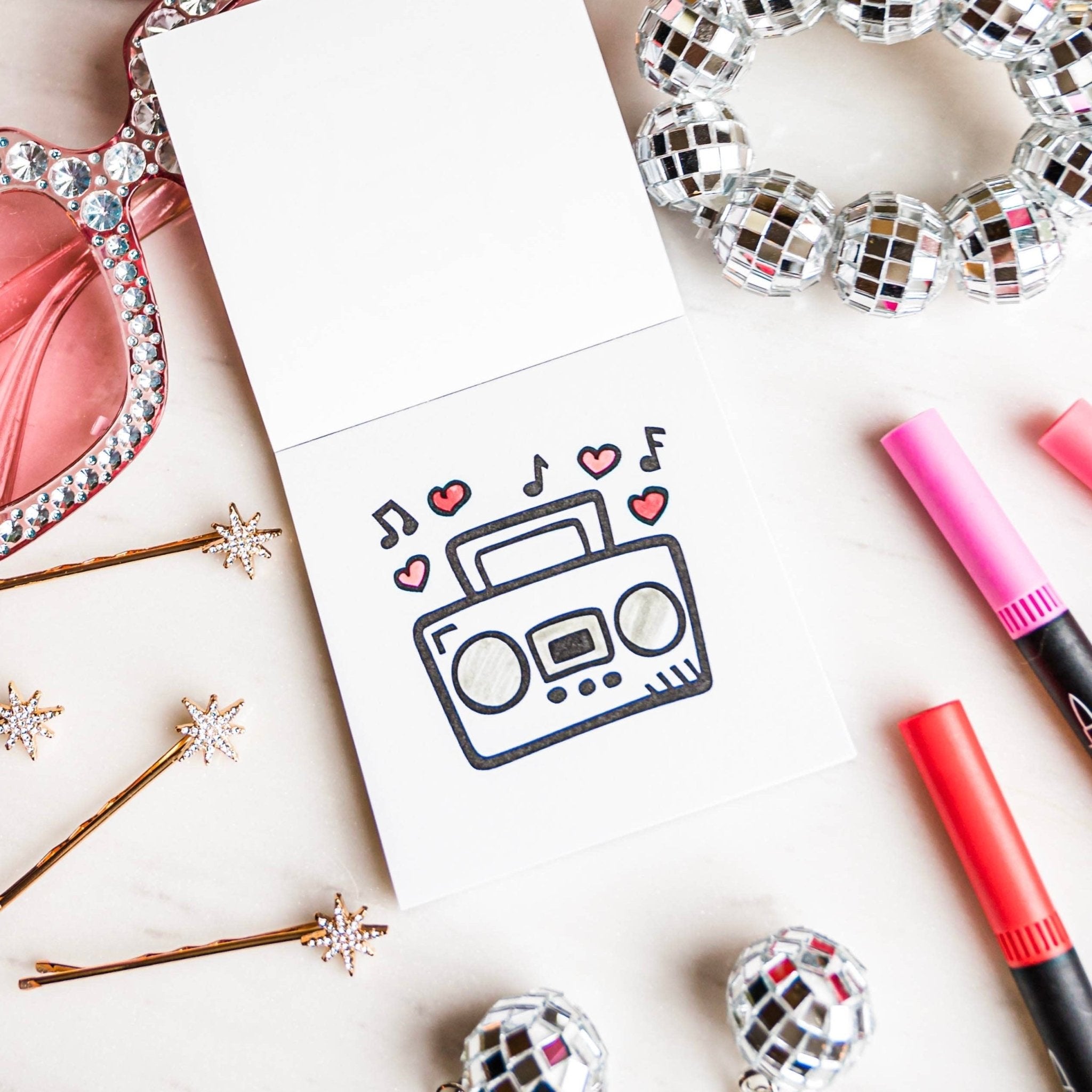 XOXO Mini Valentine Coloring Pad - bubblegum market