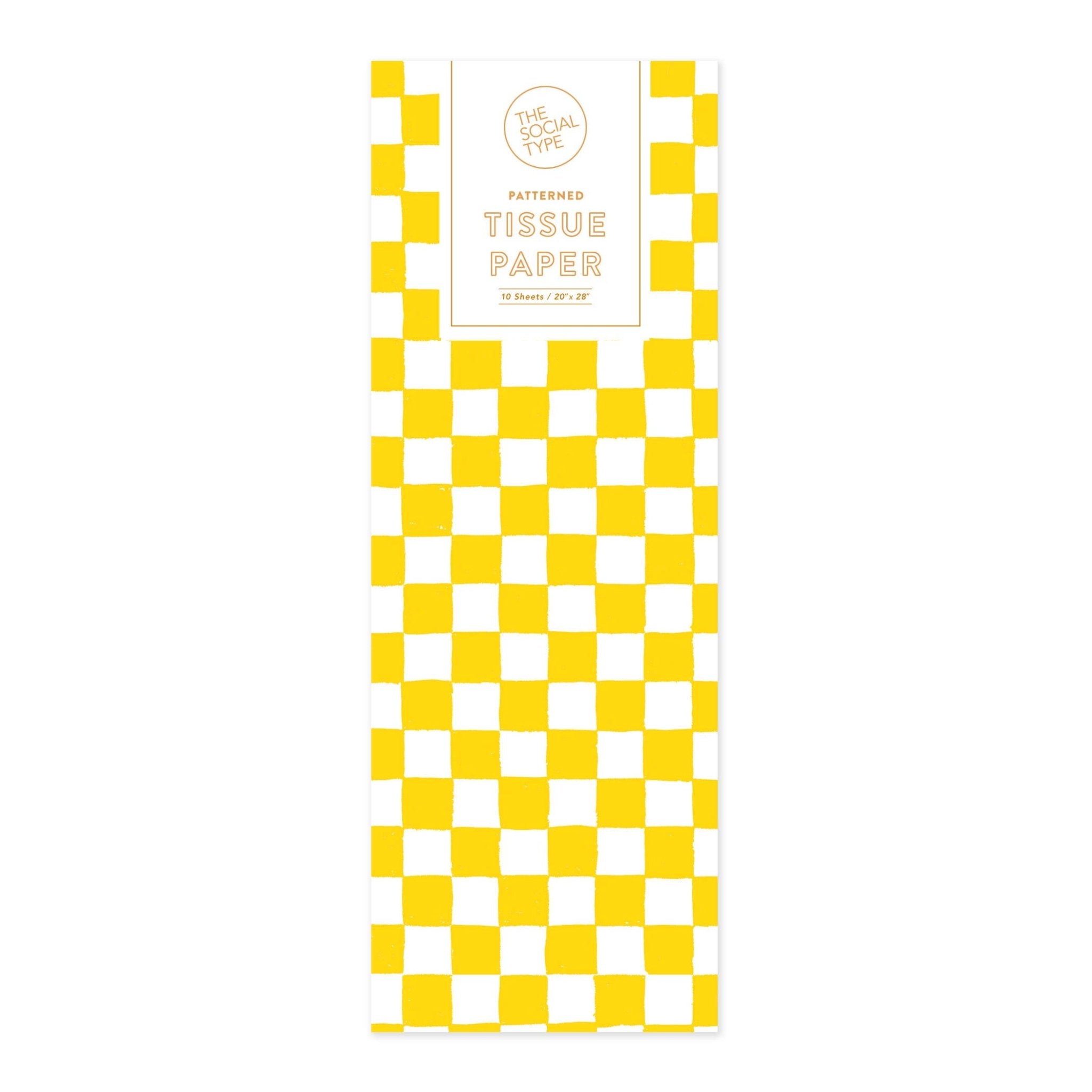 Yellow Checker Tissue Paper - bubblegum market