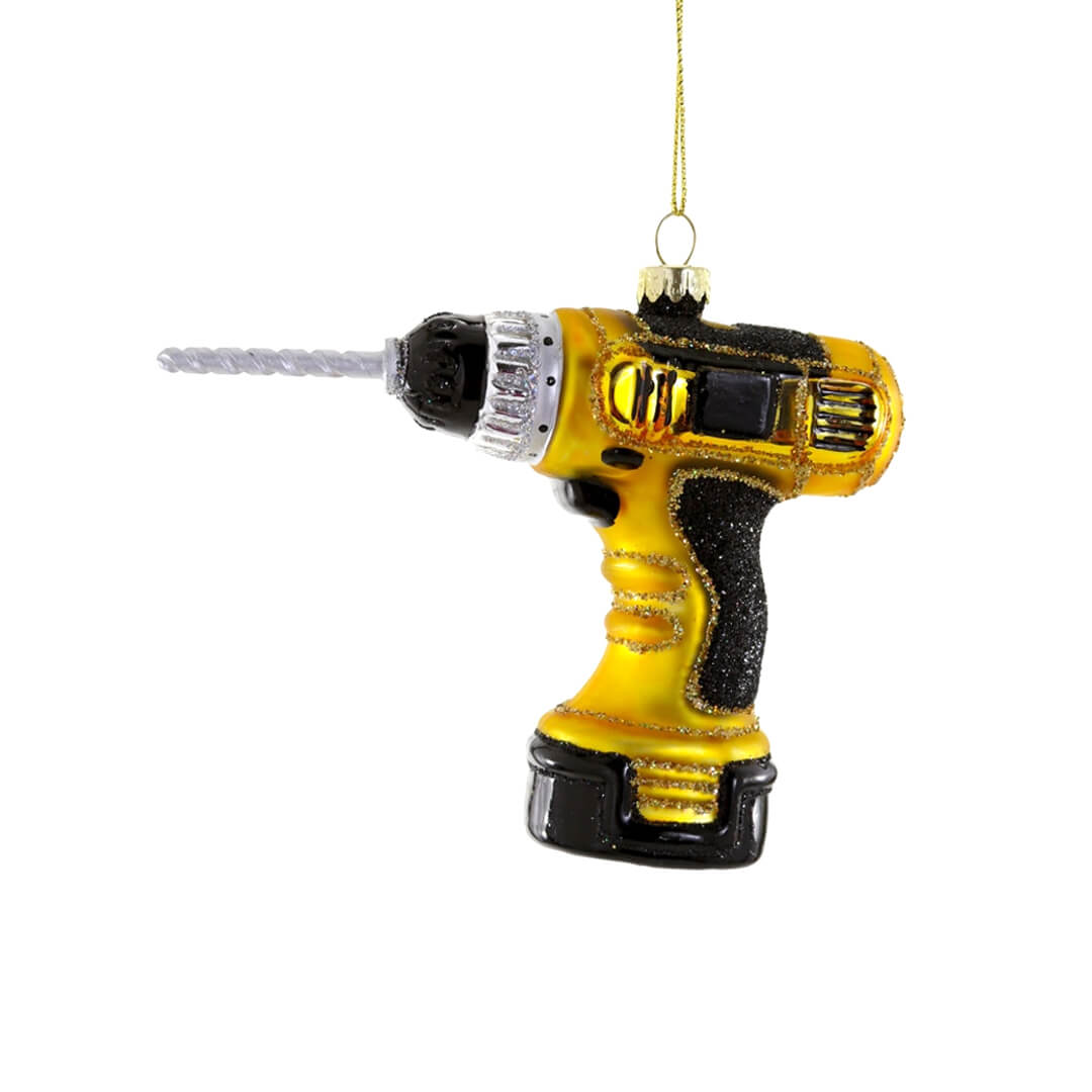 Yellow Cordless Drill Ornament 4.5" - bubblegum market