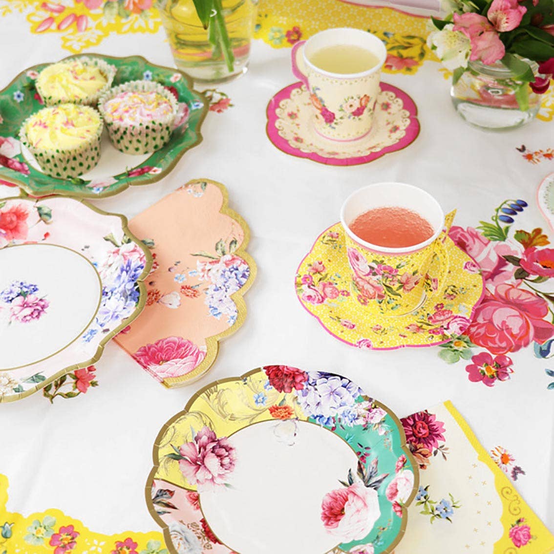 Yellow Floral Table Cover - bubblegum market