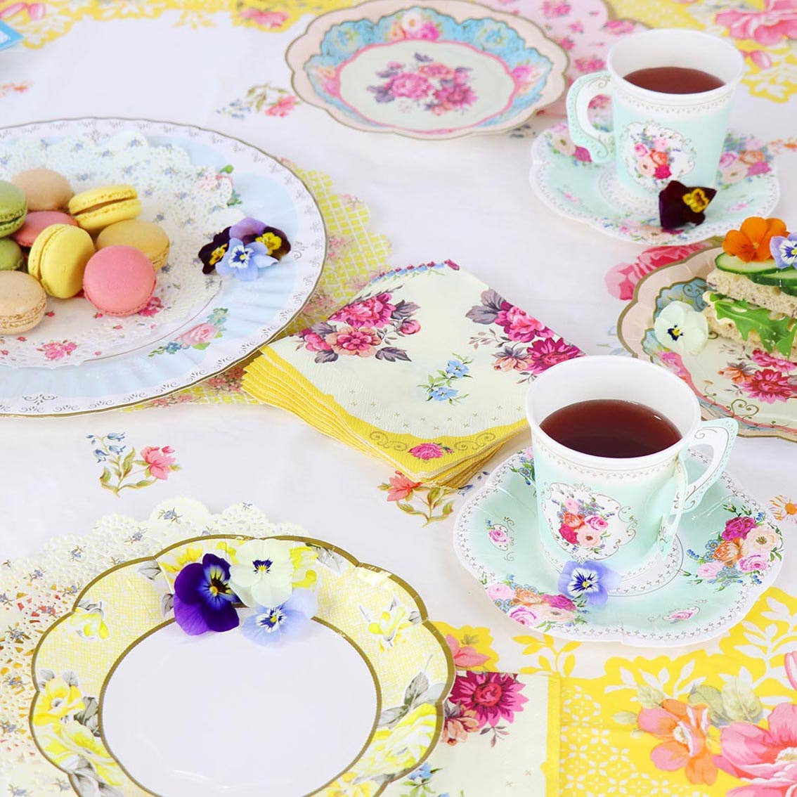 Yellow Floral Table Cover - bubblegum market