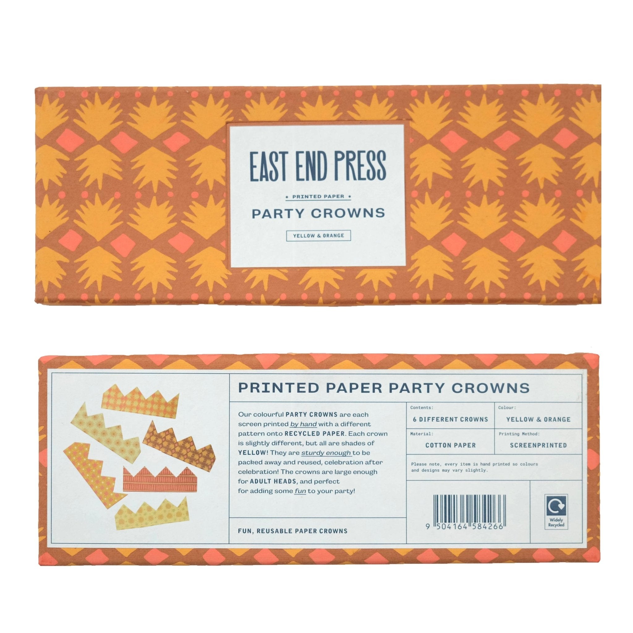 Yellow & Orange Paper Crowns - bubblegum market