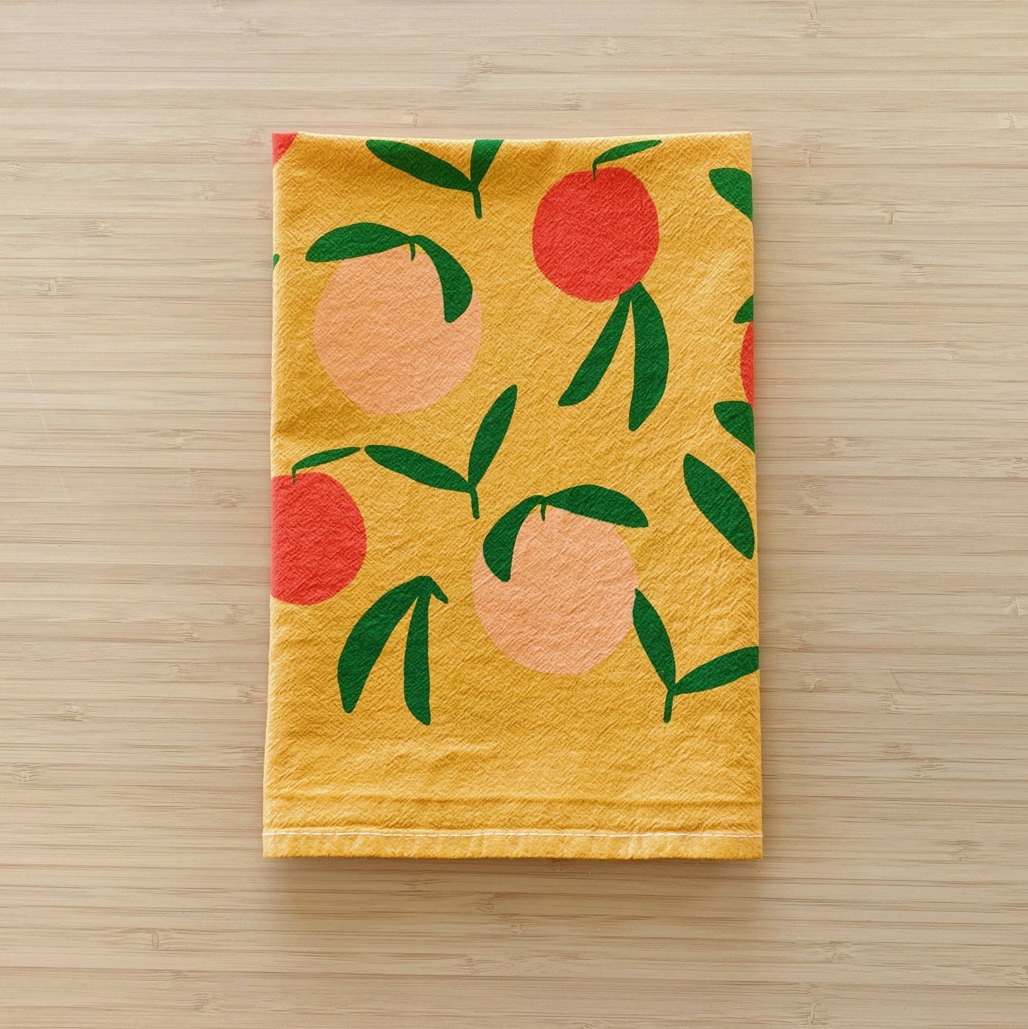 Yellow Peach Toss Tea Towel - bubblegum market