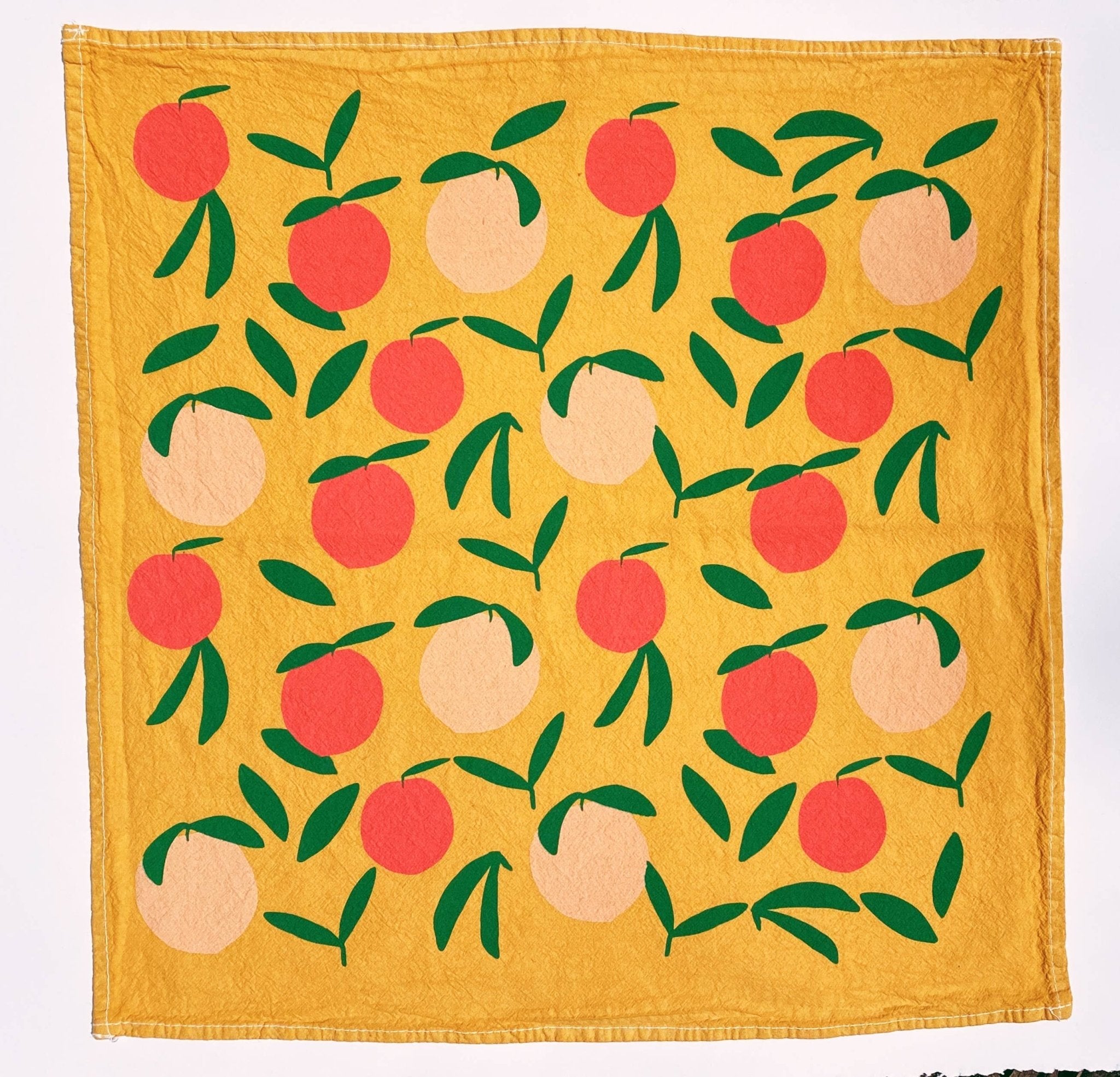 Yellow Peach Toss Tea Towel - bubblegum market