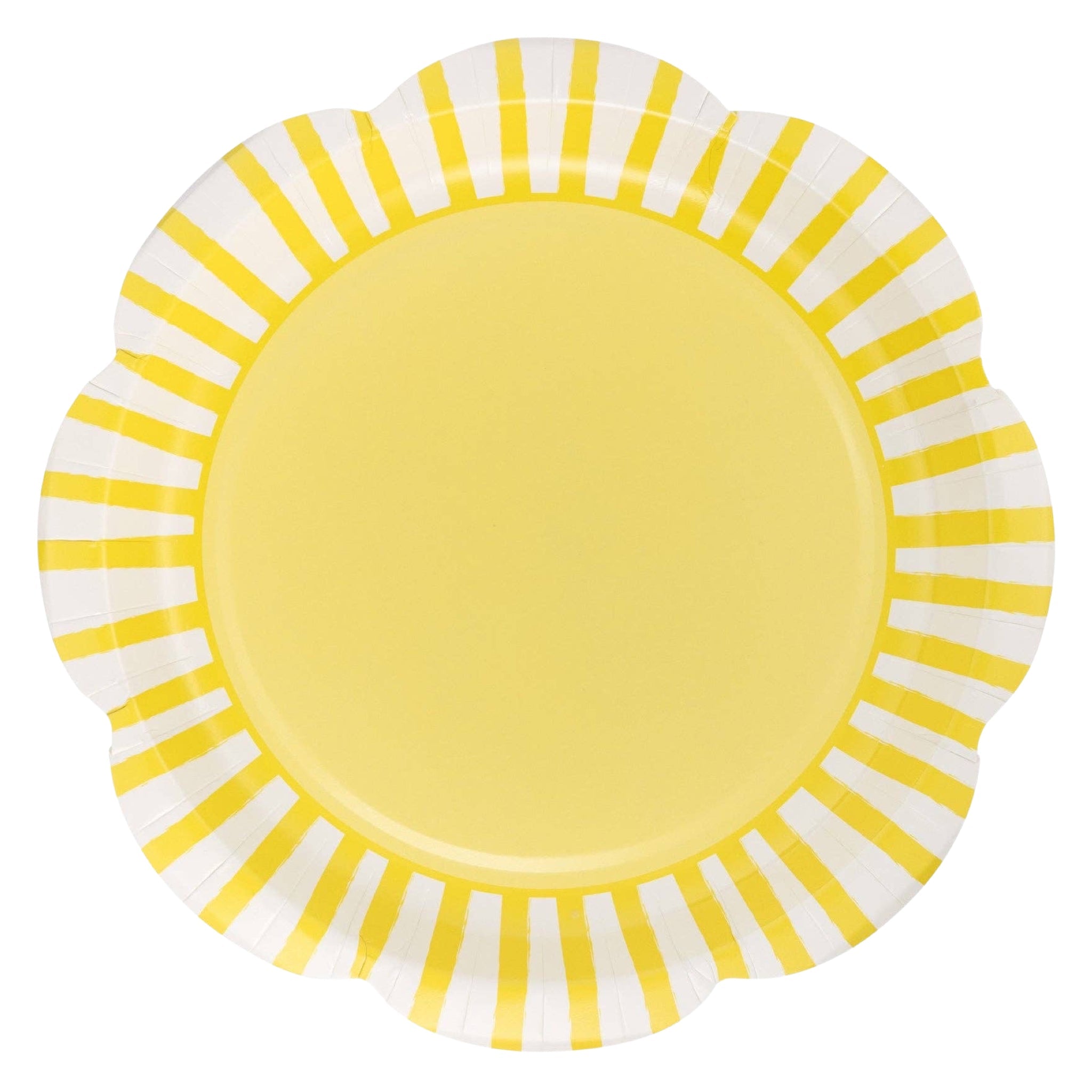 Yellow Striped Scallops Plates 9" - bubblegum market