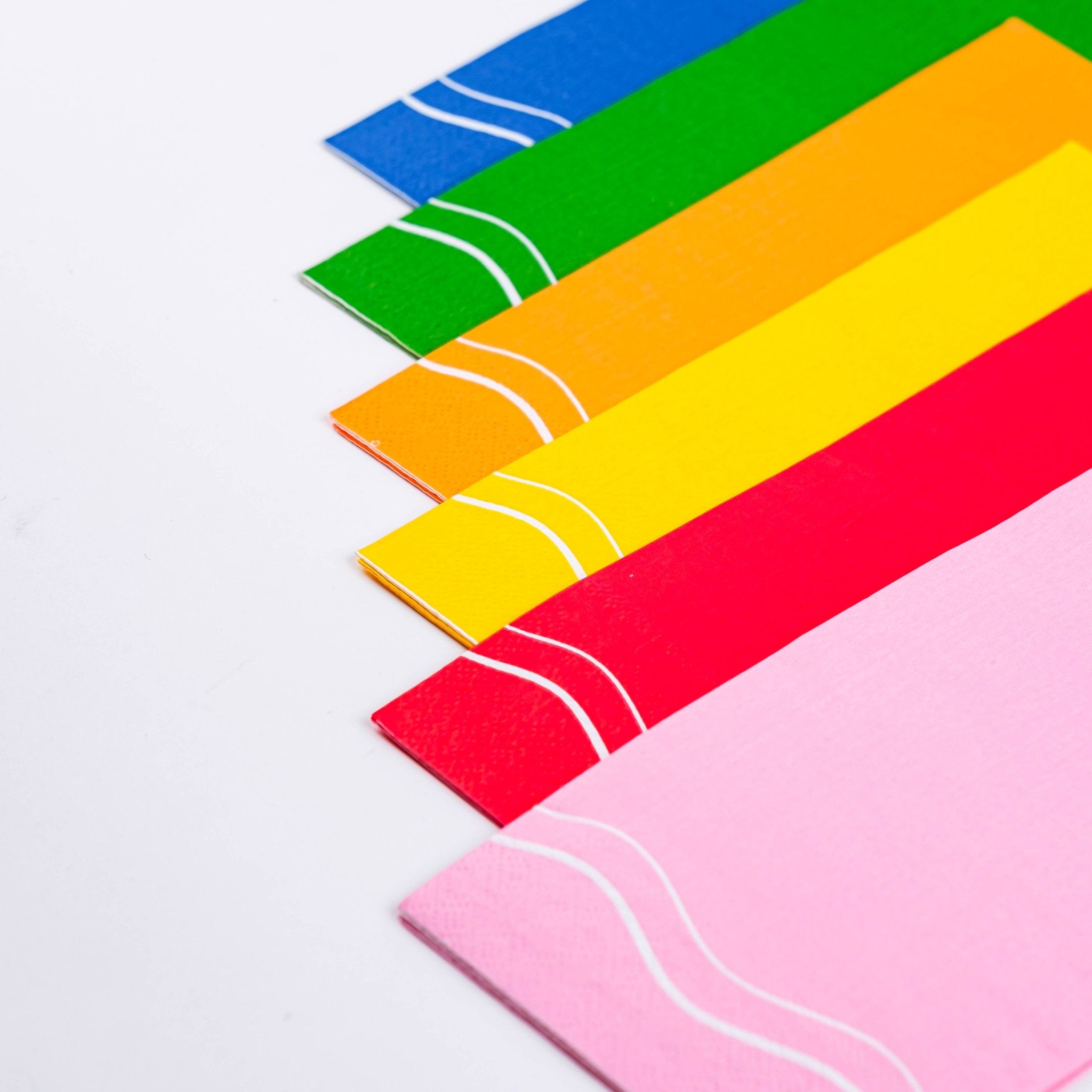 Yellow Wave Color Block Guest Towel Napkins - bubblegum market