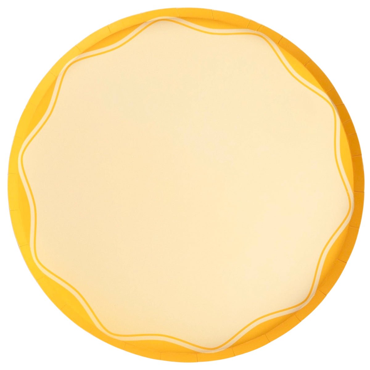 Yellow Wave Color Block Paper Dinner Plates 10.5" - bubblegum market