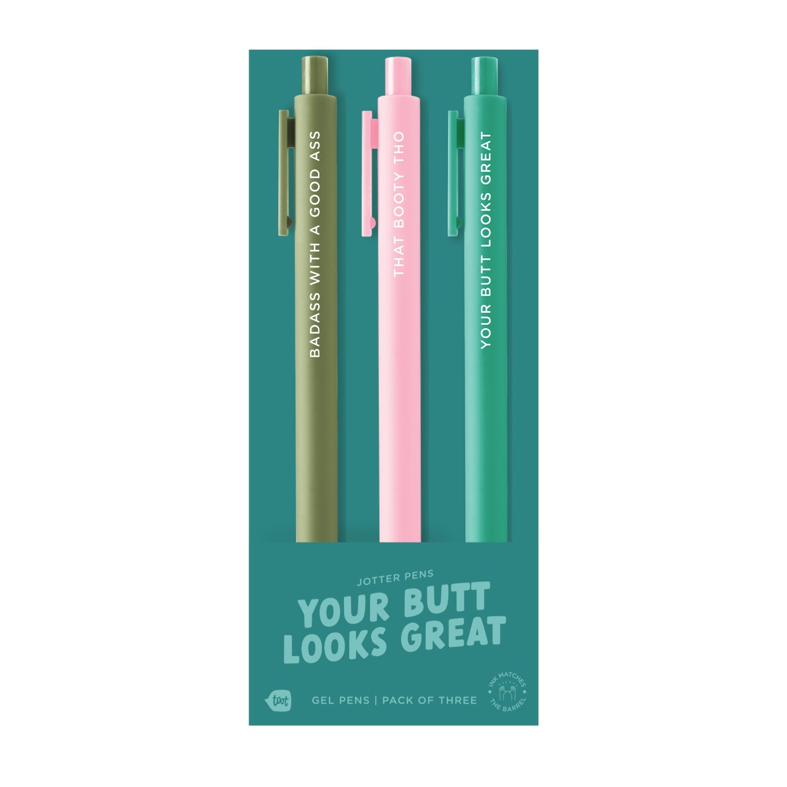 YOUR BUTT LOOKS GREAT Jotter Pen Set - bubblegum market