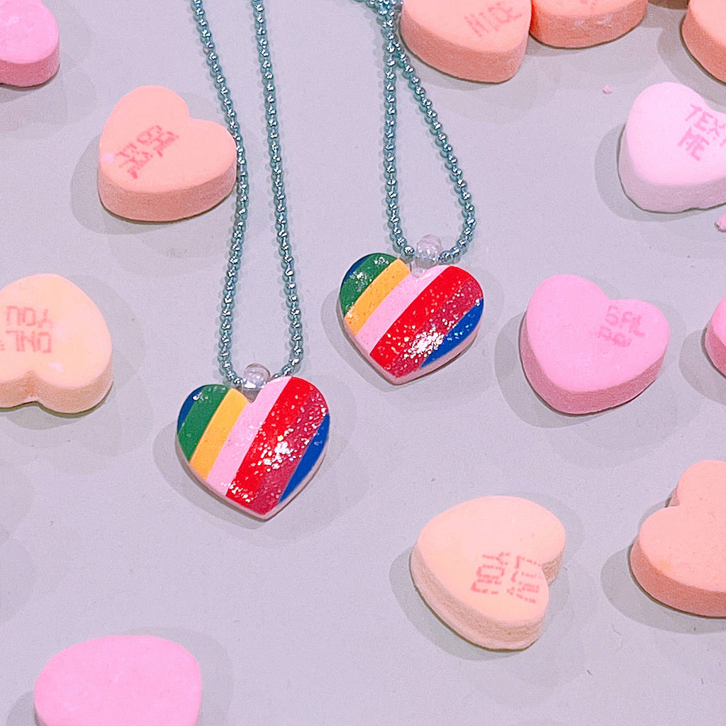Kids Rainbow Heart Necklace