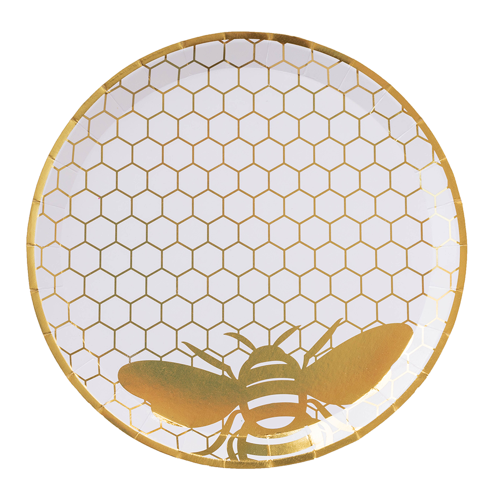 Hey Bae-Bee, Gold Paper Plates 9"