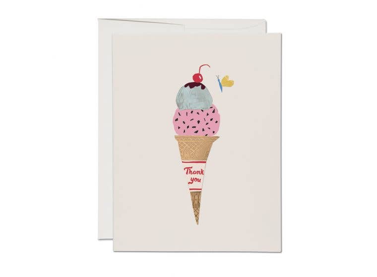 Ice Cream Cone Thank You Card