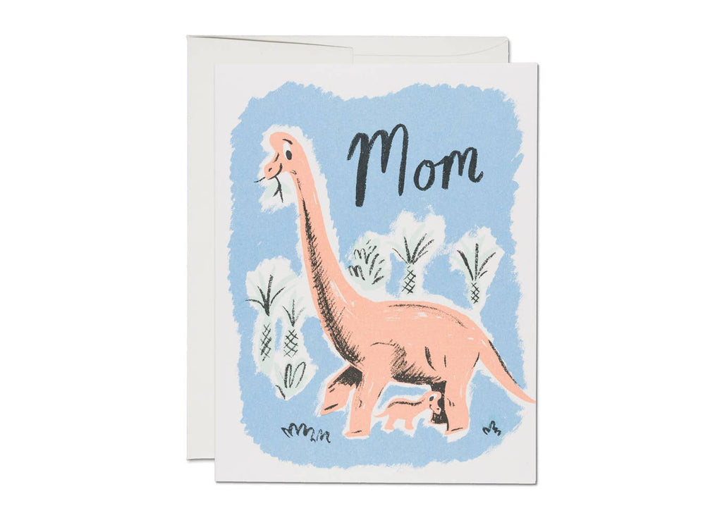 Pink Dinosaur Mom Greeting Card