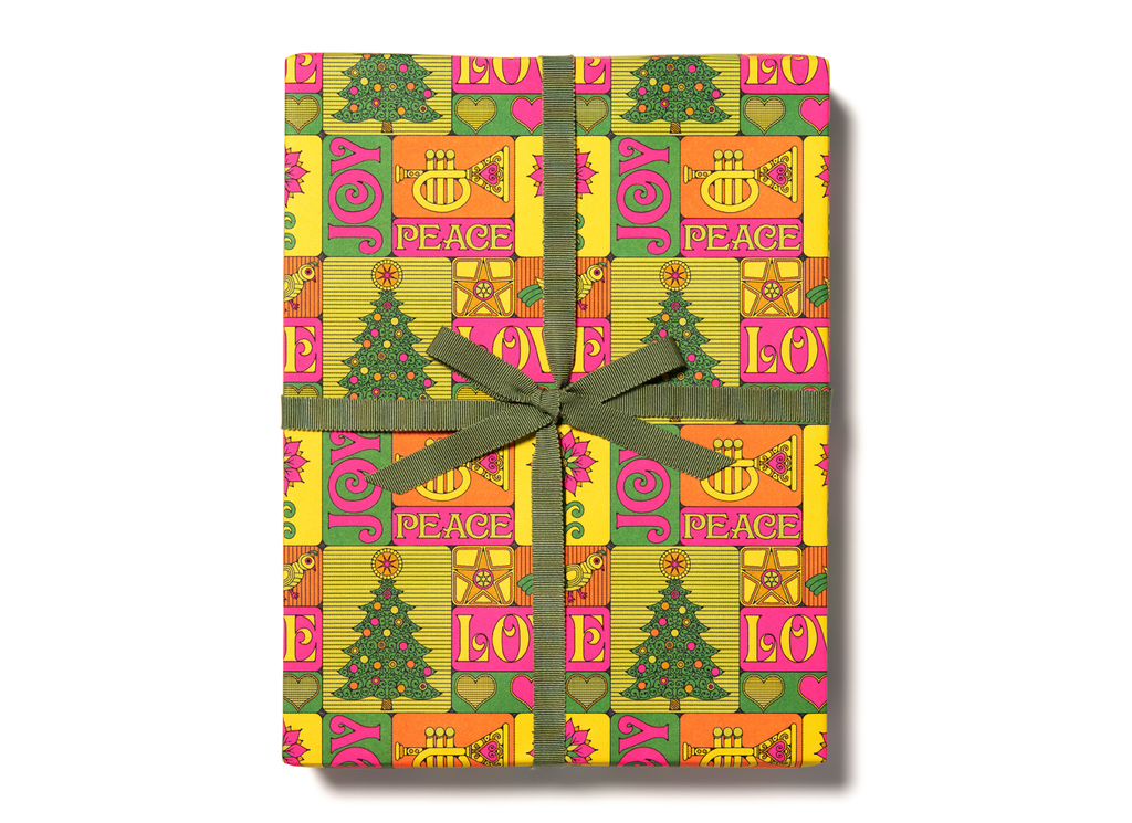 Peace, Love, Joy Holiday Wrapping Paper Sheets (Roll of 3)