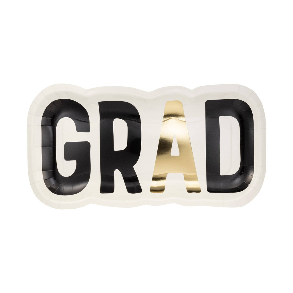 Graduation GRAD Shaped Paper Plates 12"