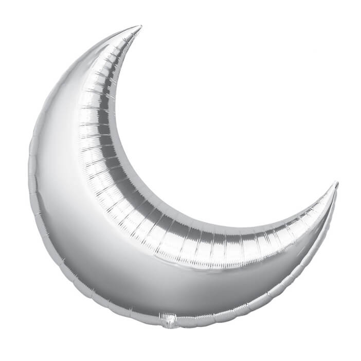 Anagram-35-inches-SuperShape-Silver-Crescent-Moon-Foil-Balloon