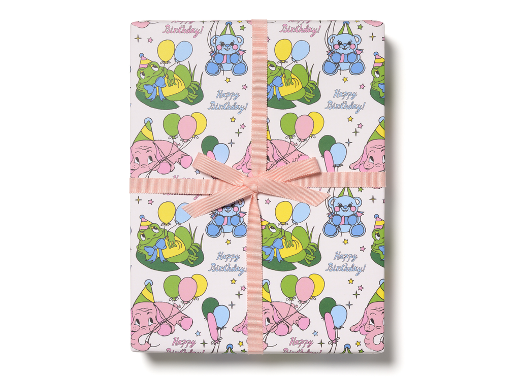 Birthday Animals Wrapping Paper Sheets (Roll of 3)