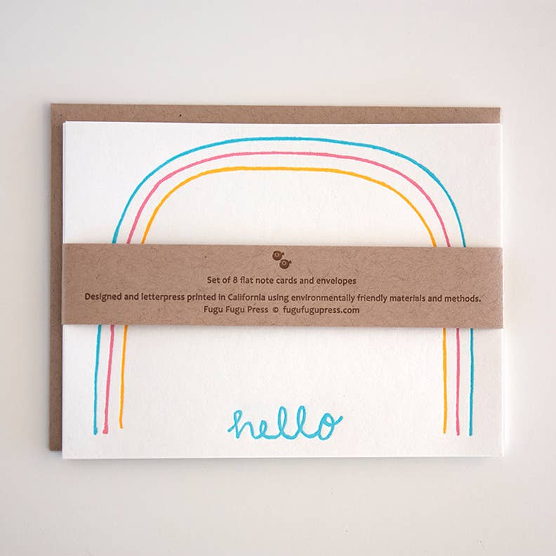 Hello Rainbow Flat Note Cards