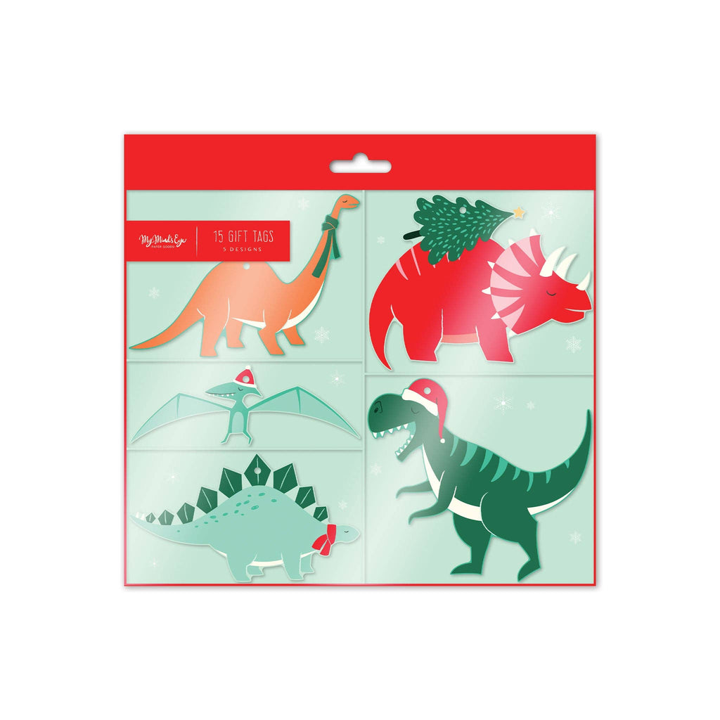 Christmas Dinosaur Gift Tag Set