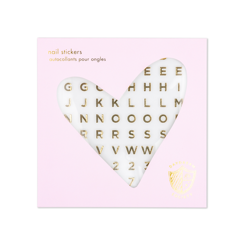 Gold Say Everything Letter Nail Stickers