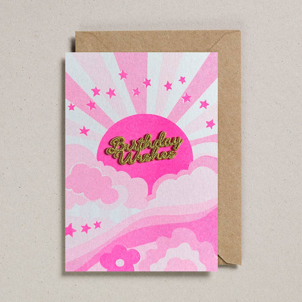 Birthday Wishes Pink Sunshine Card
