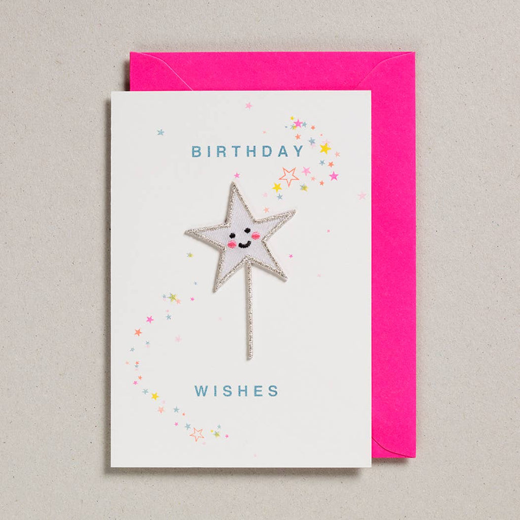 Birthday Wishes Star Wand Patch Card