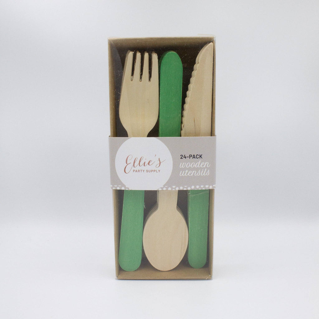 Green Wooden Cutlery