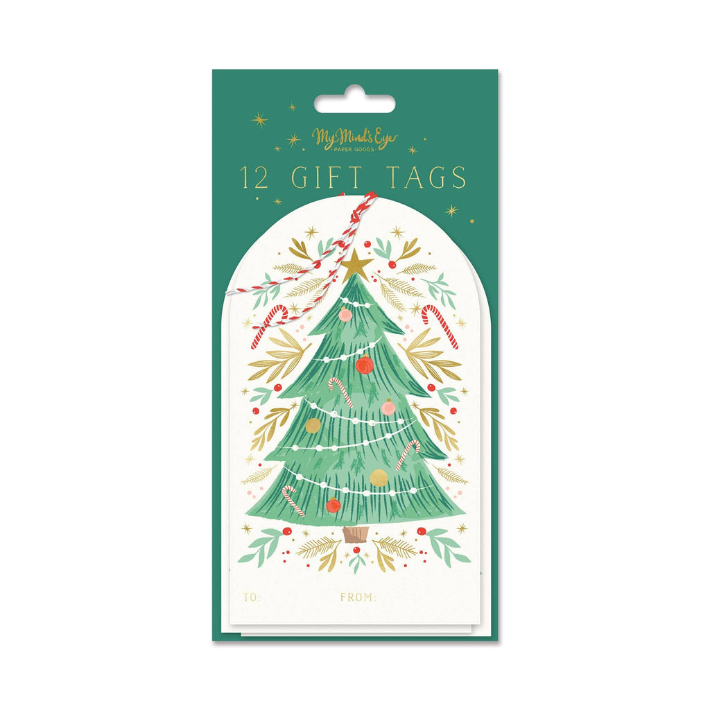 Golden Christmas Tree Over-Sized Gift Tags