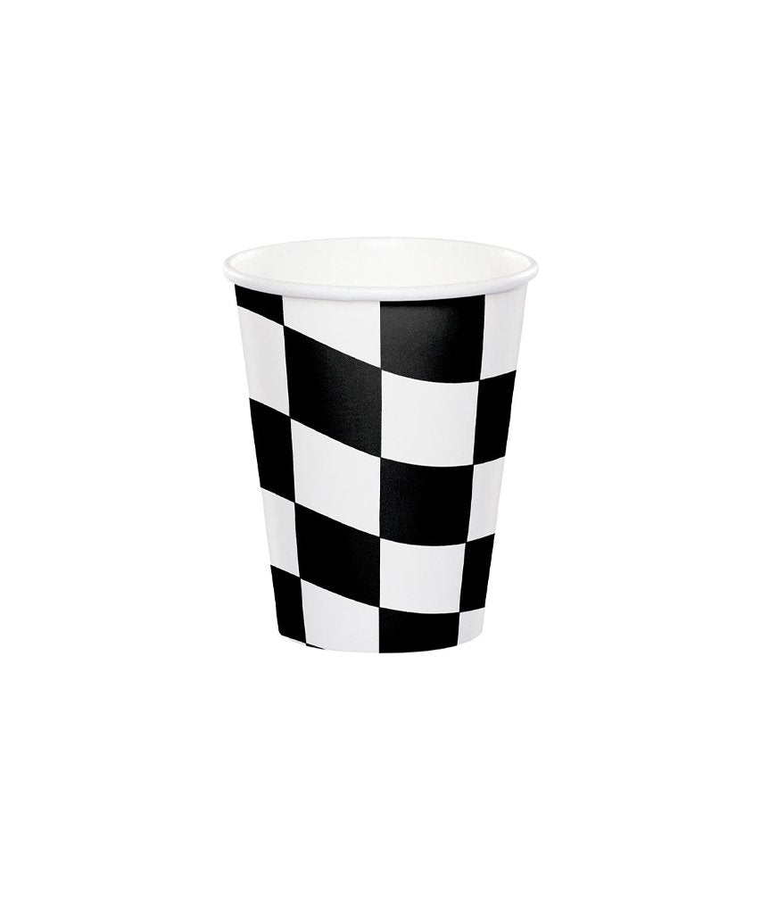 Car-Birthday-Black-and-White-Checkered-Racing-Flag-Party-Cups