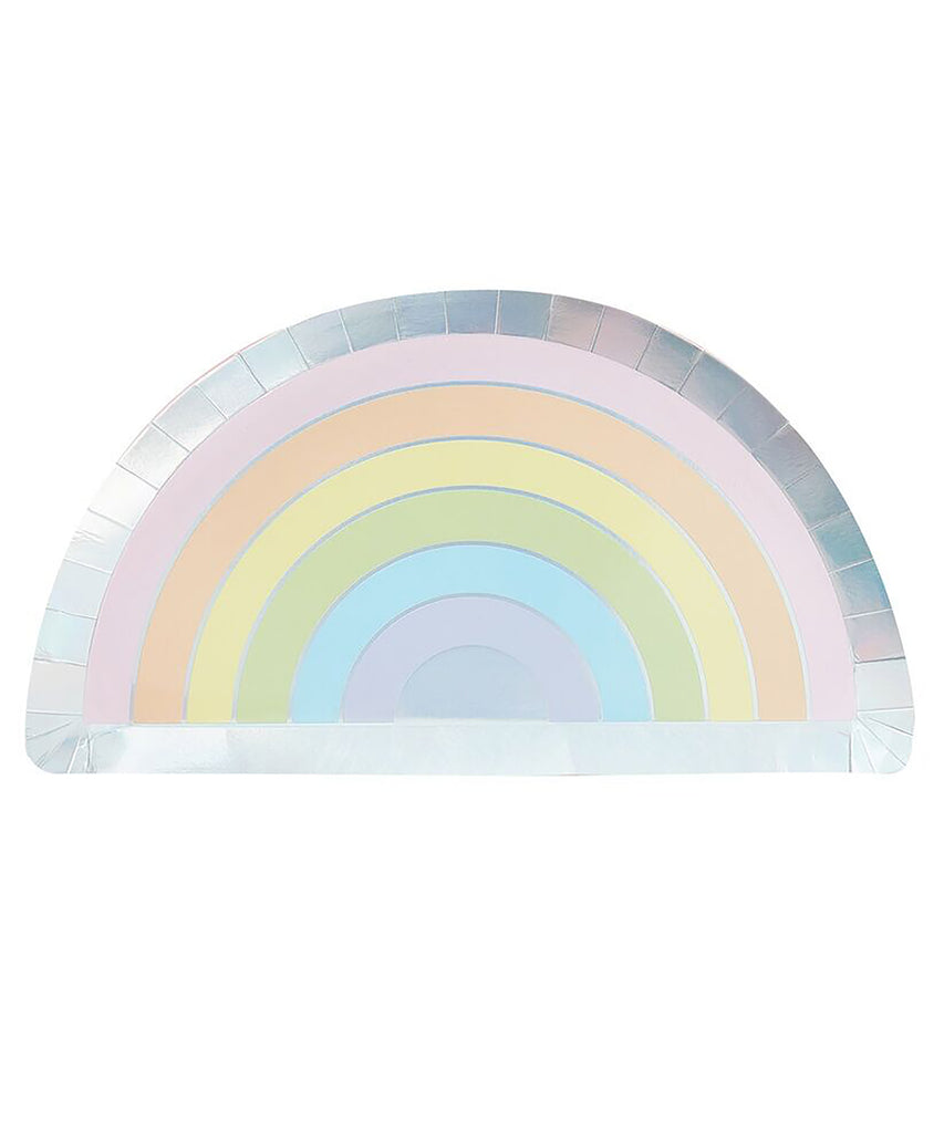 Iridescent Pastel Rainbow Plates