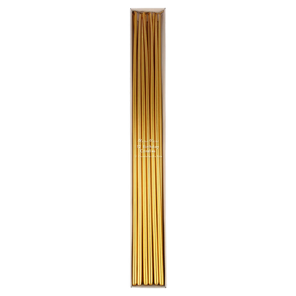    Meri-Mer-Party-Gold-Tall-Tapered-Candles