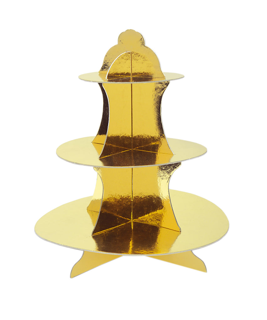 Shiny Metallic Gold Cupcake Stand