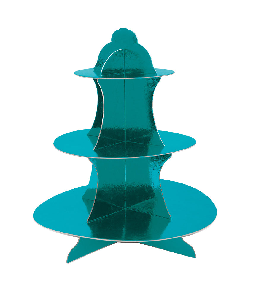 Shiny Metallic Turquoise Cupcake Stand