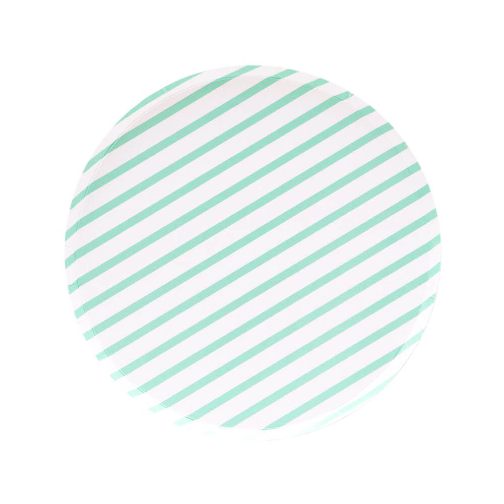 Mint-Stripe-Small-Paper-Plates-Oh-Happy-Day-Party
