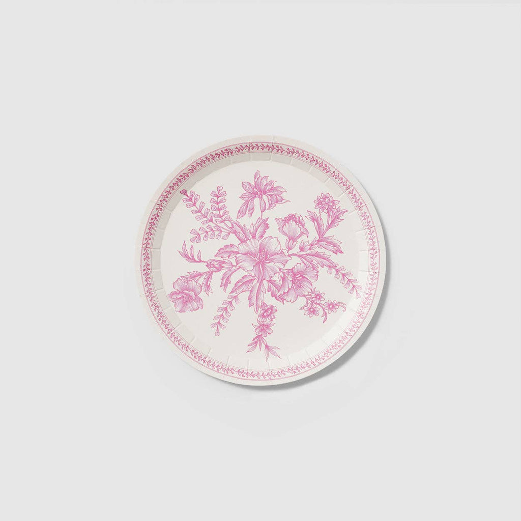 Pink Toile Small Plates 7.25"