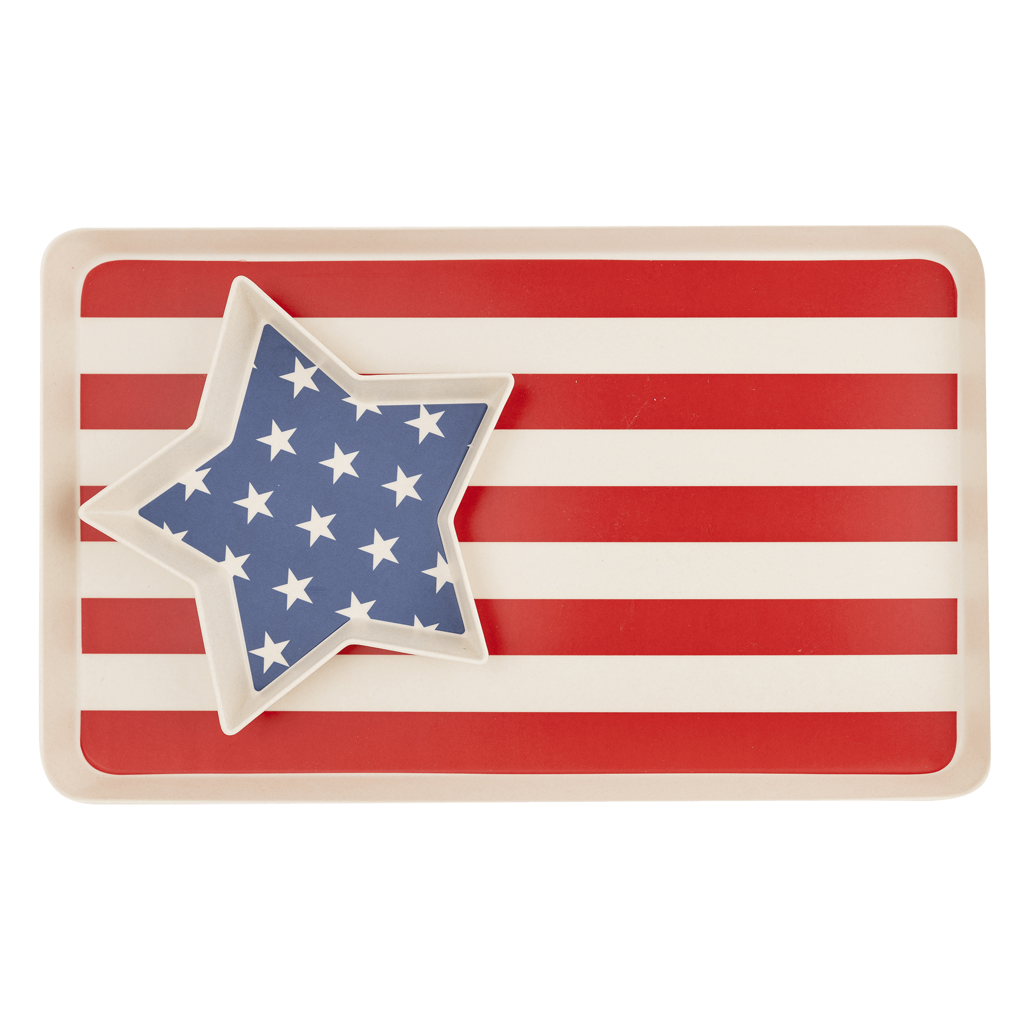 American Flag Stacked Reusable Bamboo Serving Tray Set - bubblegum market