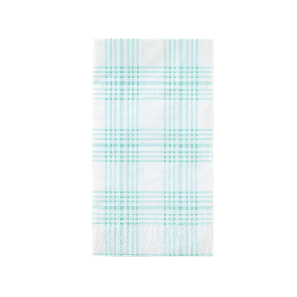 aqua-blue-plaid-guest-towel-paper-napkin