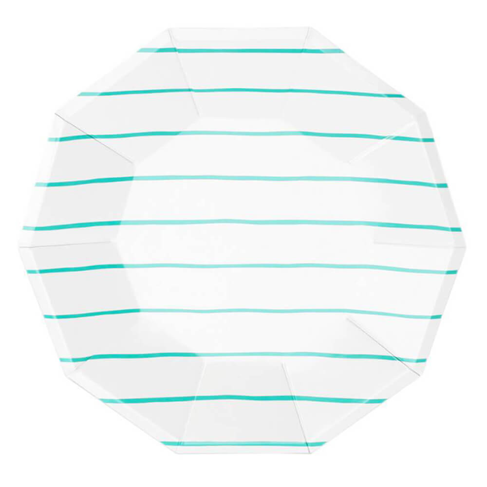 aqua-frenchie-striped-large-dinner-plates-daydream-society