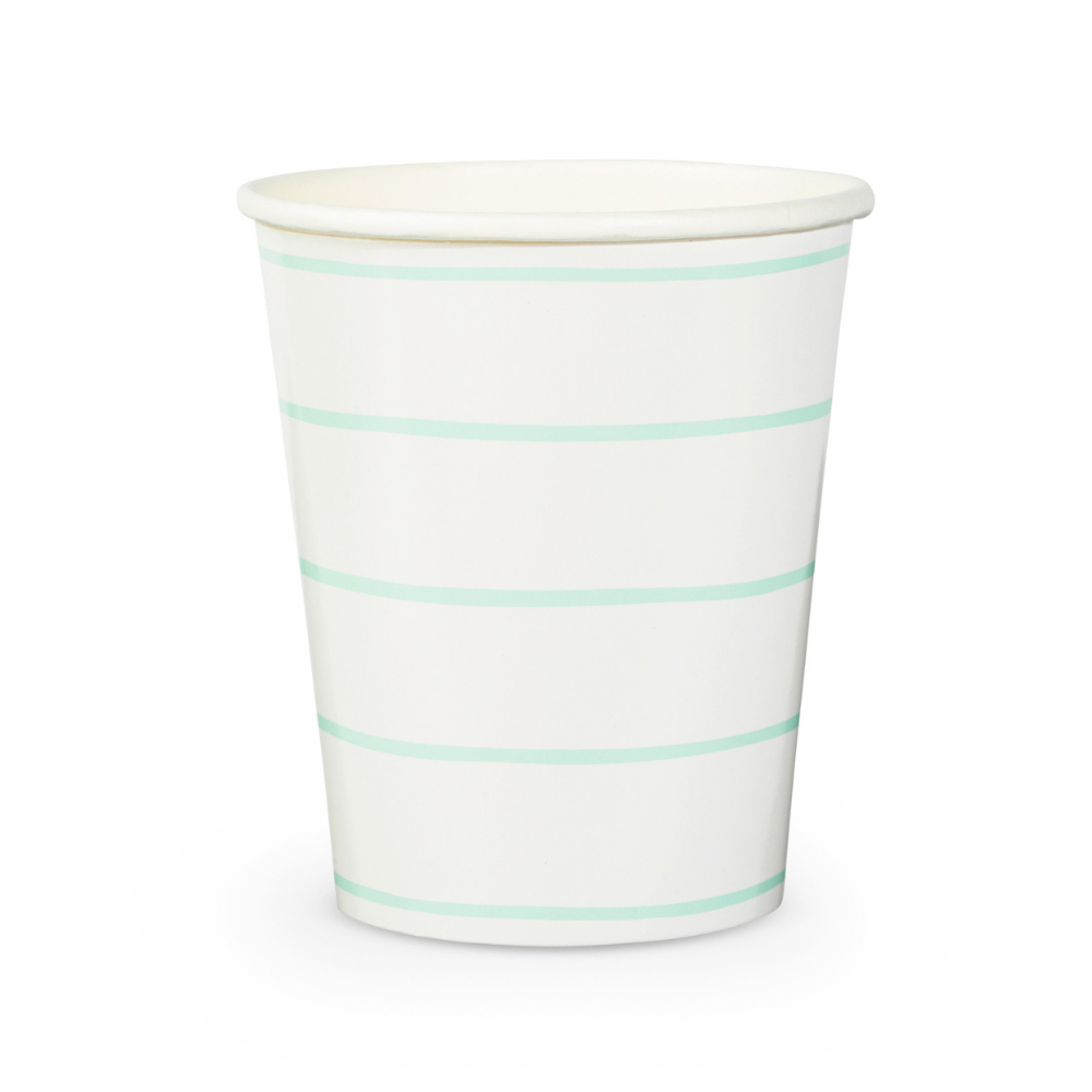 Mint Frenchie Striped Cups