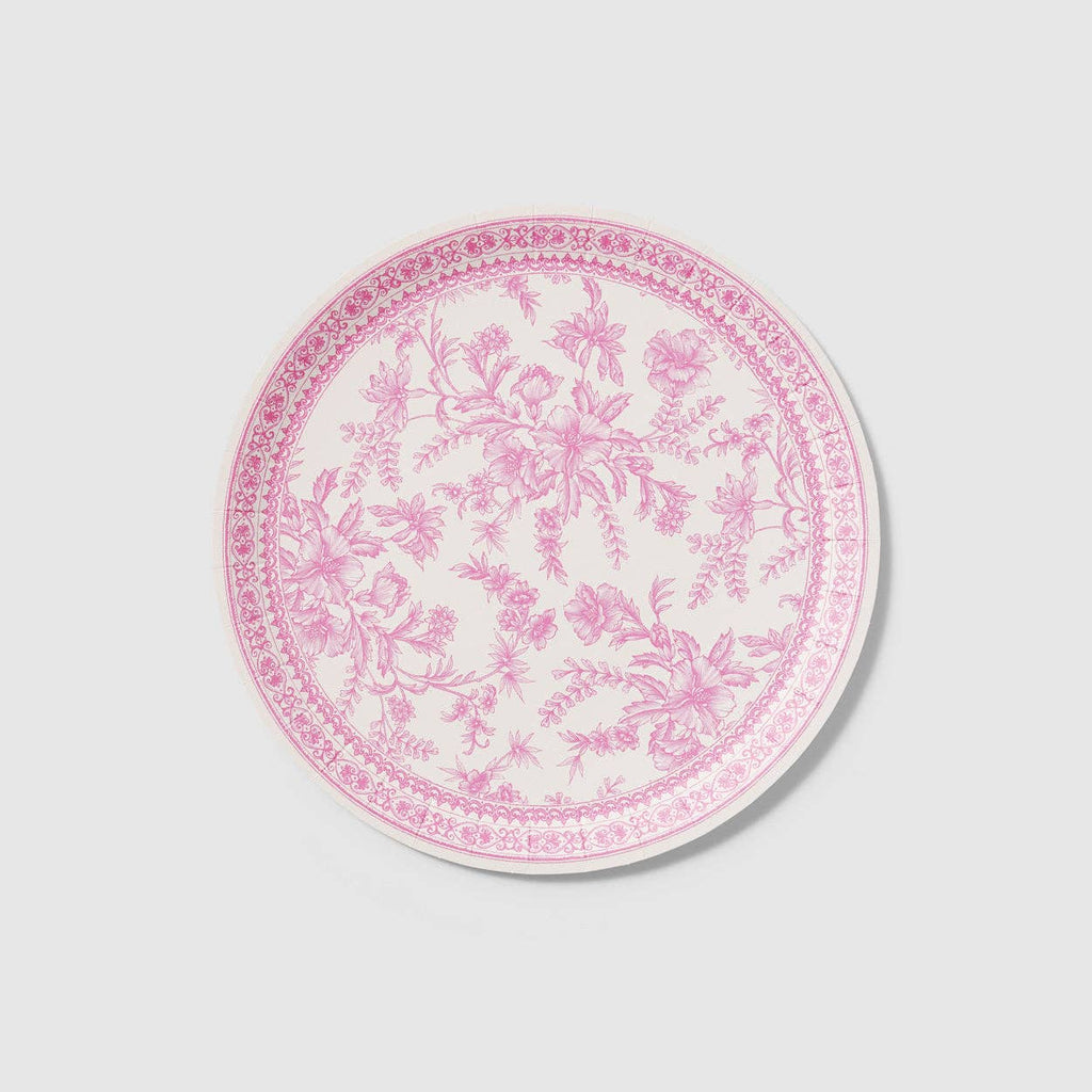 Pink Toile Large Plates 9.25"