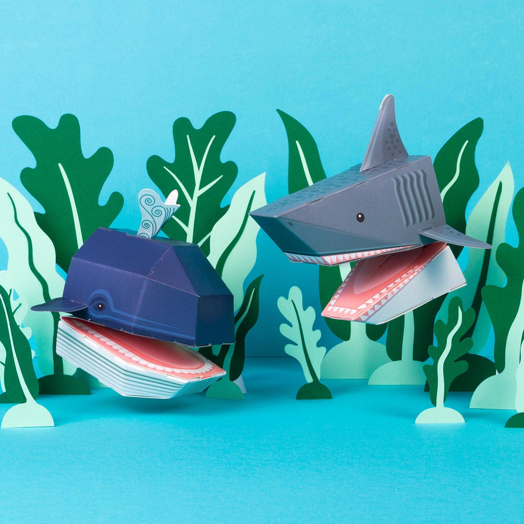 Create Your Own Shark & Whale Ocean Puppets