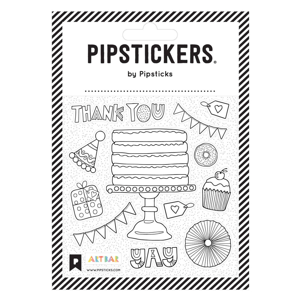 Color-in Party Cakes Stickers