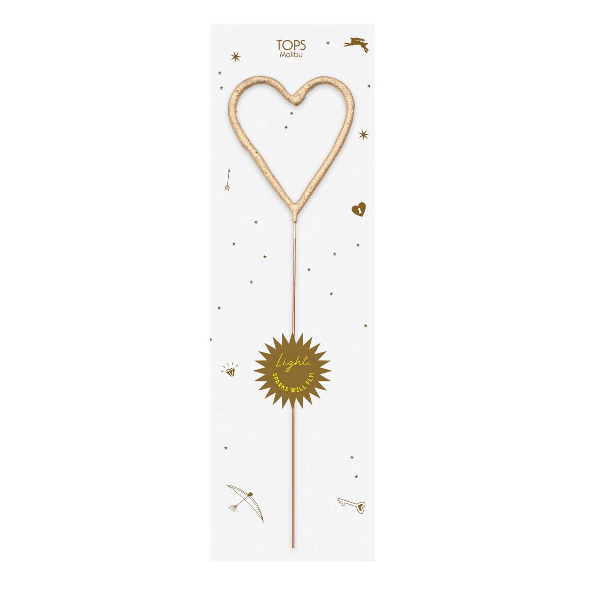 Big Golden Sparkler Wand Heart - bubblegum market