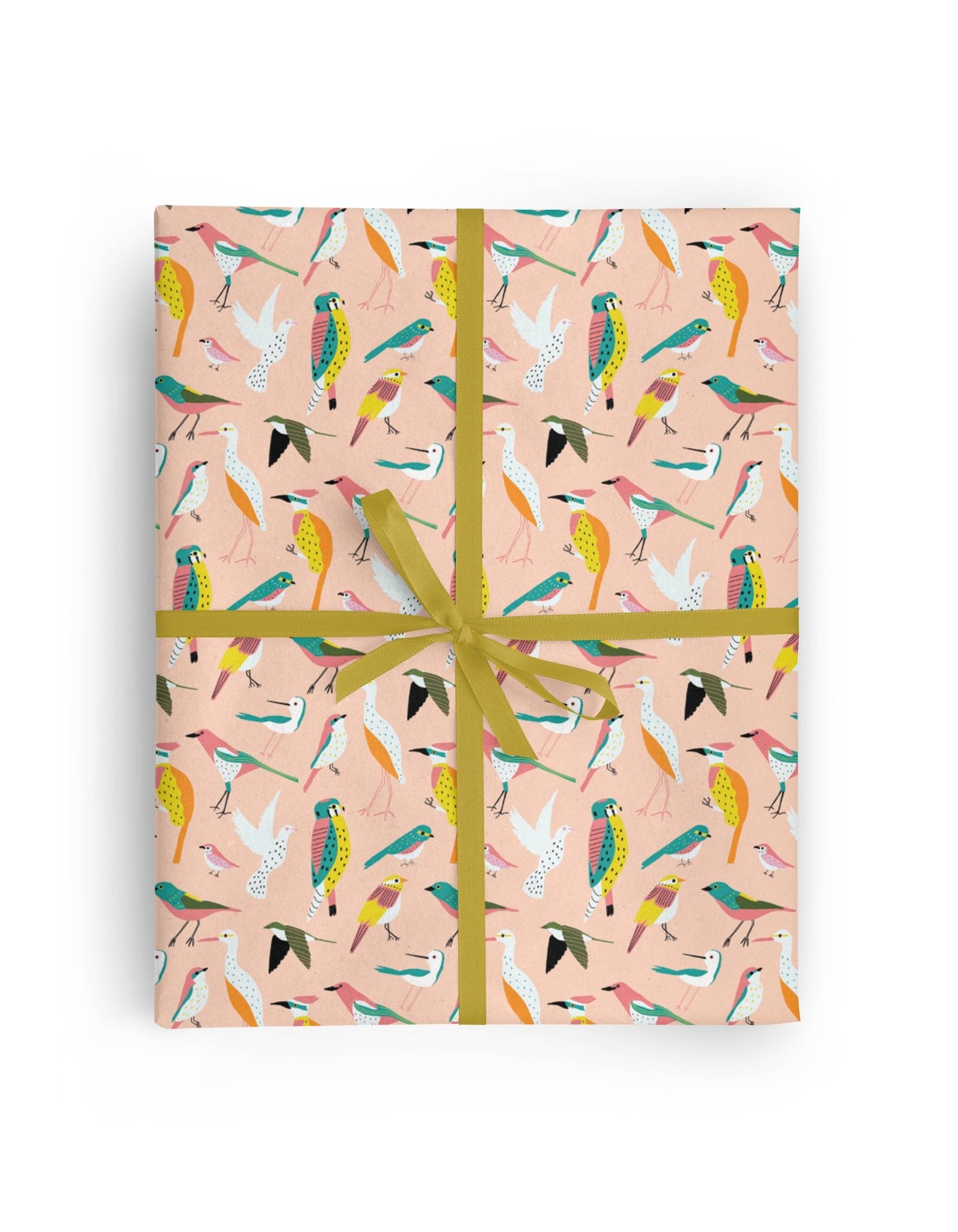 BIRDS Rolled Gift Wrap - bubblegum market